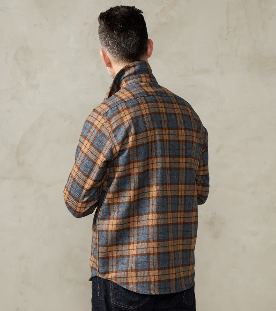 DR 434-TBC - CPO Shirt - Fox Brothers® Wool Tuscan Brown Check Twill Flannel