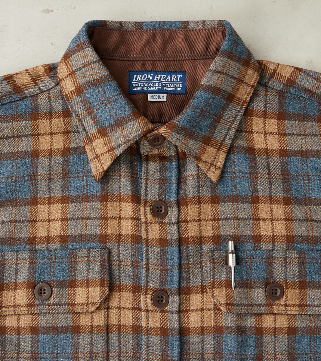 DR 434-TBC - CPO Shirt - Fox Brothers® Wool Tuscan Brown Check Twill Flannel