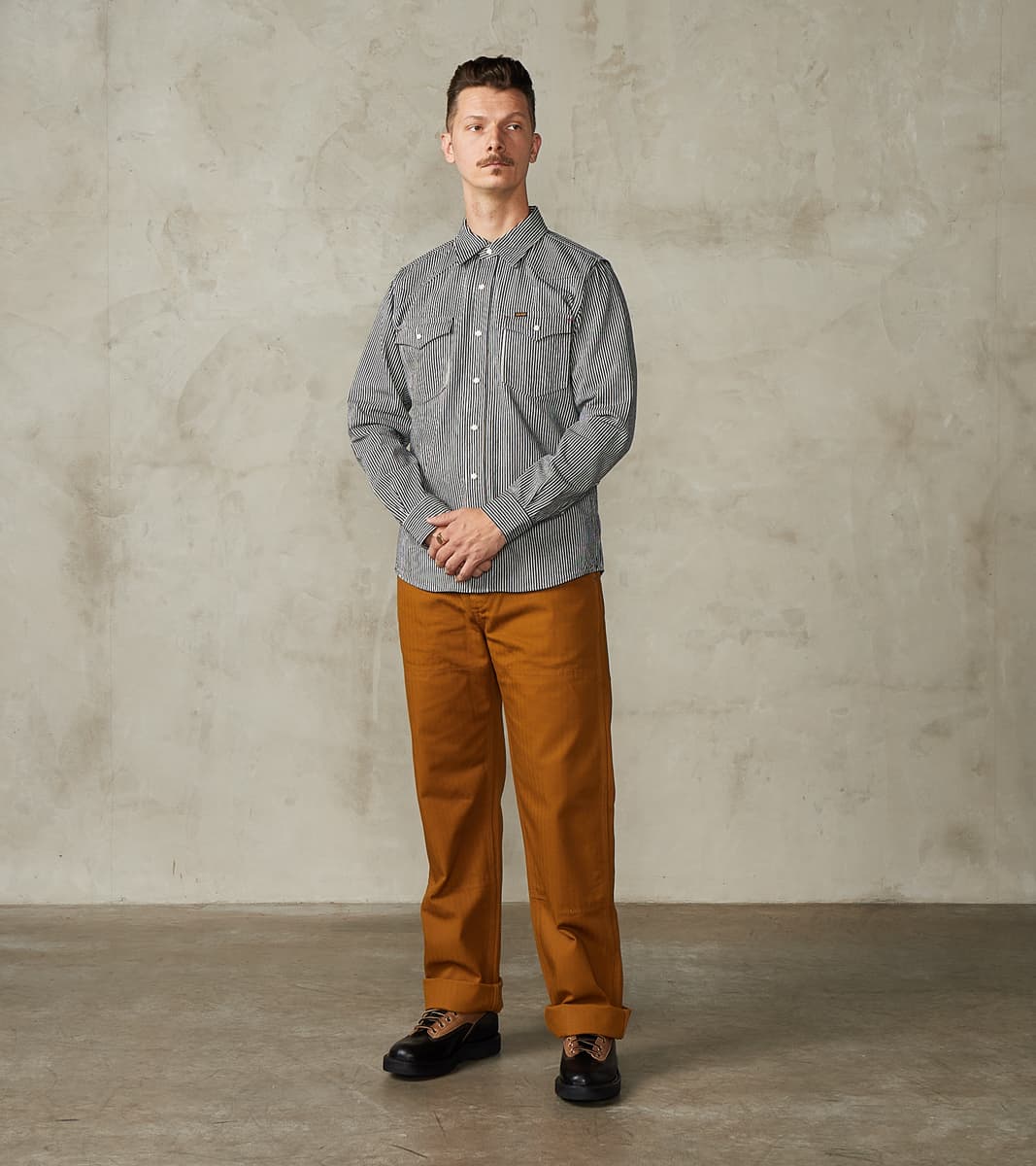 07-IND - Western - 12oz Indigo Hickory Stripe Twill