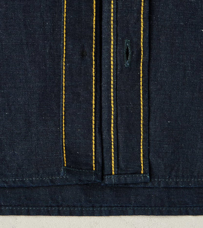 443-IND - Work Shirt - 7oz Indigo Cotton Linen Chambray