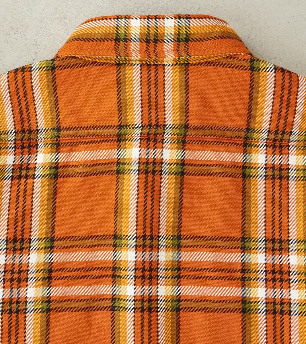 442-ORA - Work Shirt - 9oz Selvedge Flannel Orange Check
