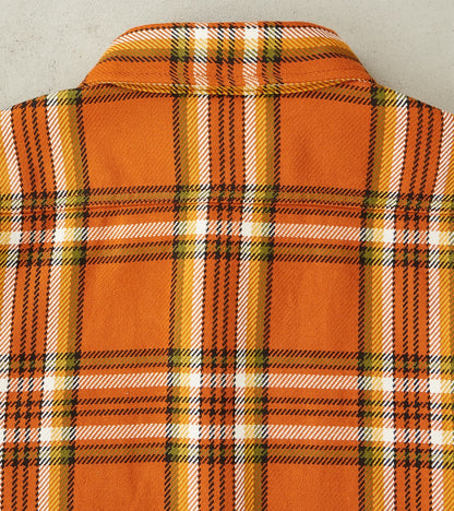 442-ORA - Work Shirt - 9oz Selvedge Flannel Orange Check