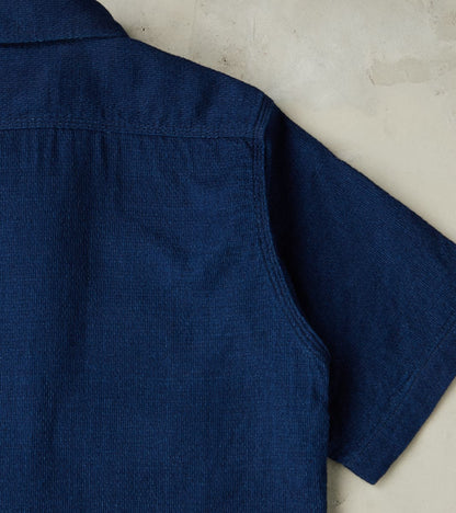 417-IND - Short Sleeved Work Shirt - 5oz Double Gauze Indigo Cloth