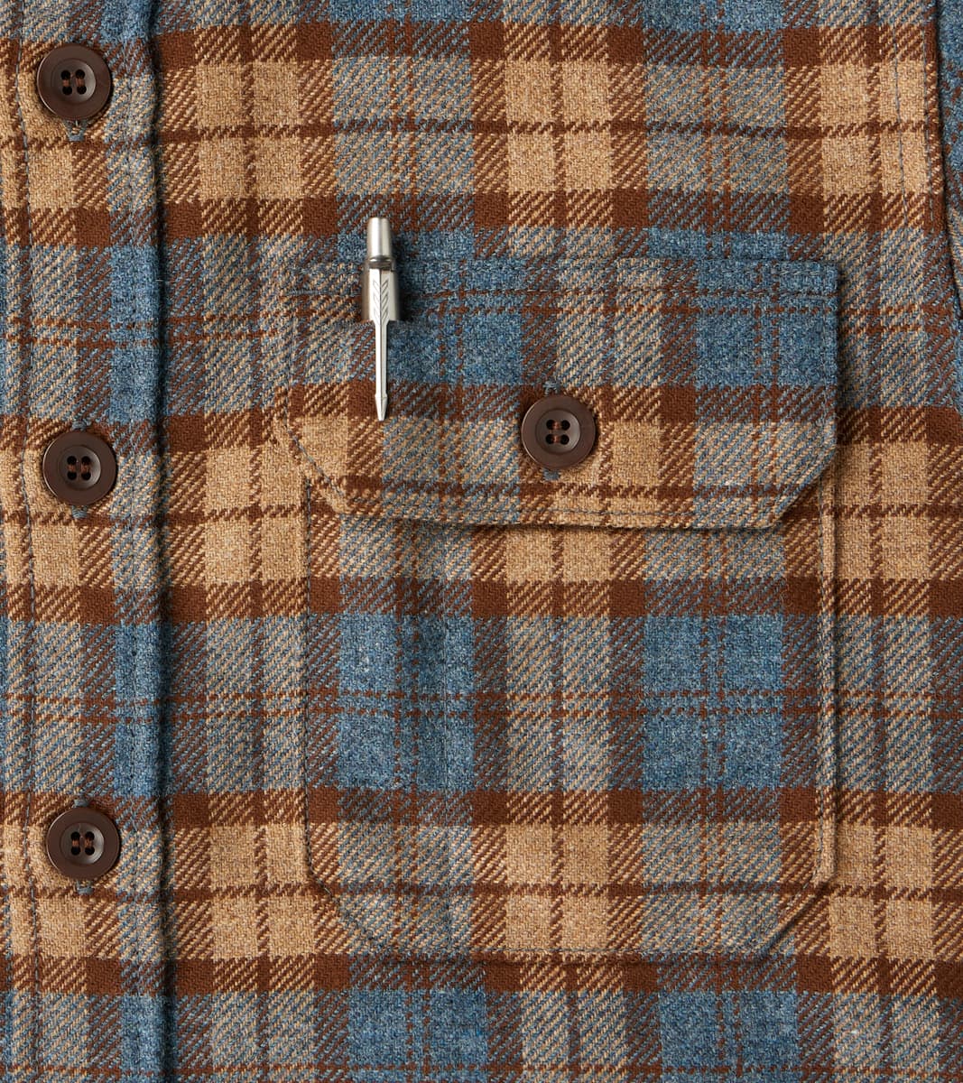DR 434-TBC - CPO Shirt - Fox Brothers® Wool Tuscan Brown Check Twill Flannel