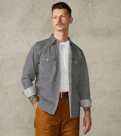 Iron Heart 07-IND - Western - 12oz Indigo Hickory Stripe Twill