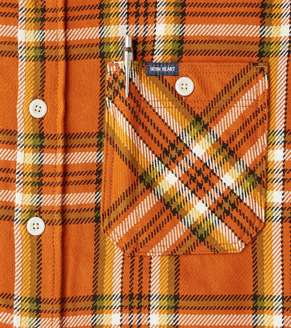 442-ORA - Work Shirt - 9oz Selvedge Flannel Orange Check