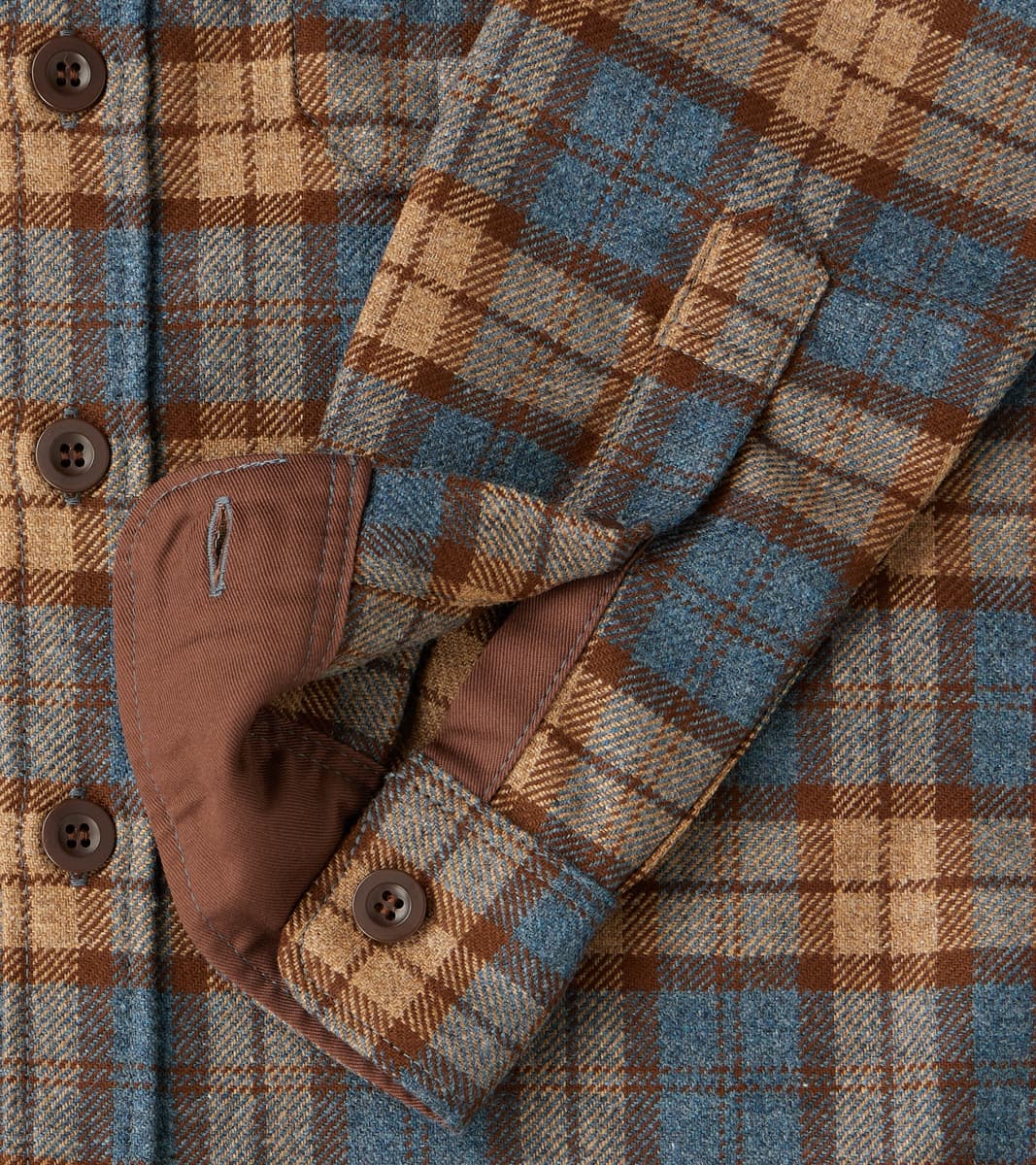 DR 434-TBC - CPO Shirt - Fox Brothers® Wool Tuscan Brown Check Twill Flannel
