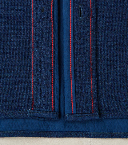 417-IND - Short Sleeved Work Shirt - 5oz Double Gauze Indigo Cloth