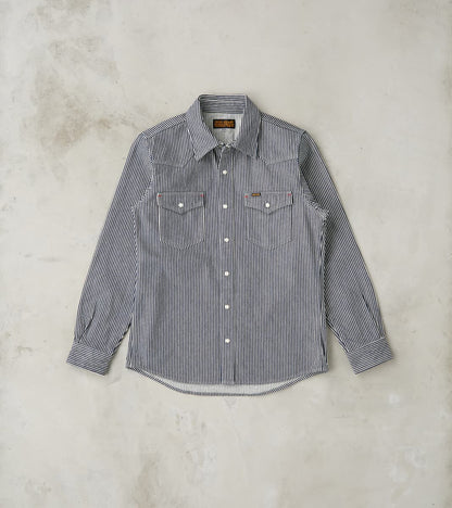 Iron Heart 07-IND - Western - 12oz Indigo Hickory Stripe Twill