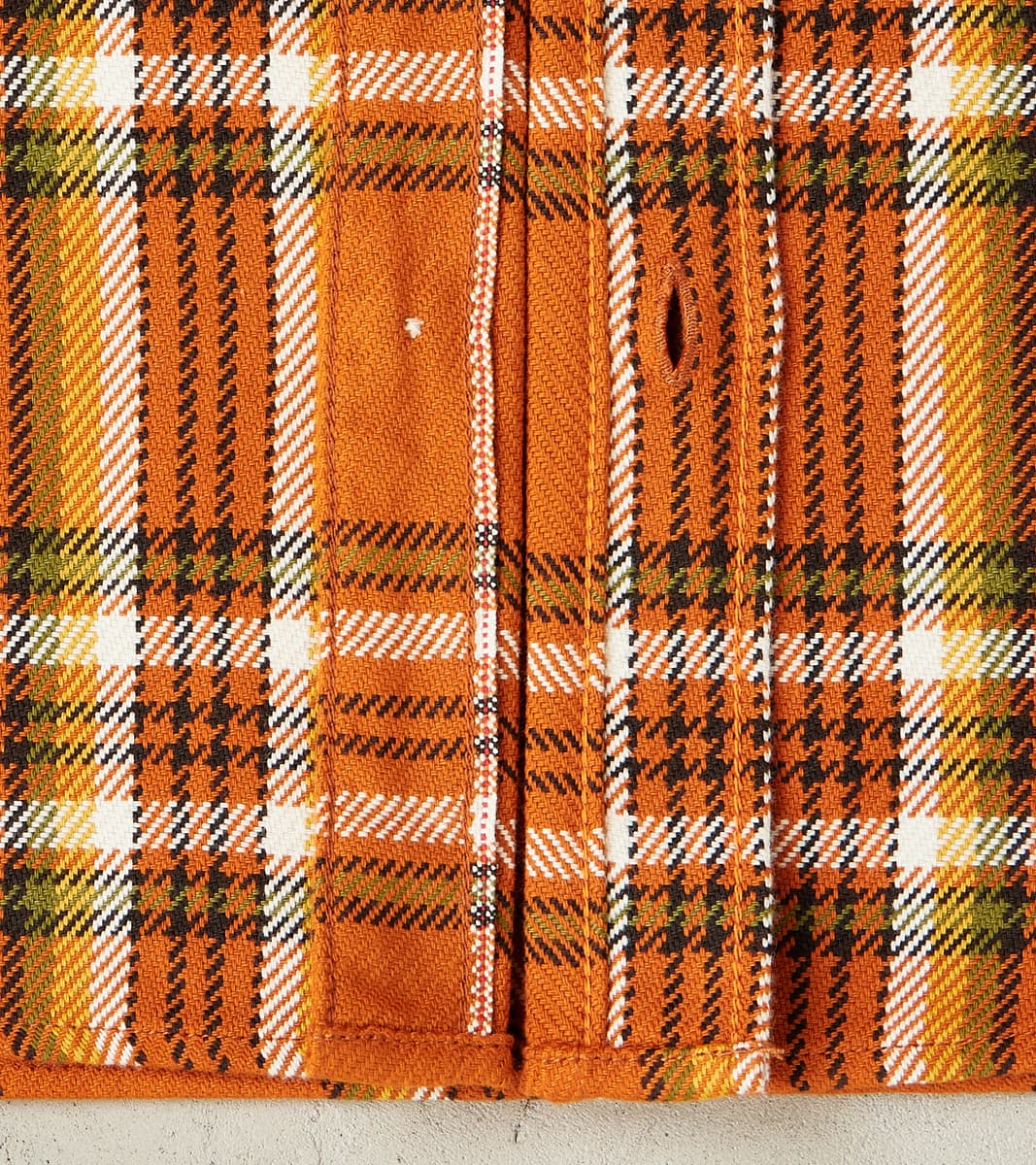 442-ORA - Work Shirt - 9oz Selvedge Flannel Orange Check