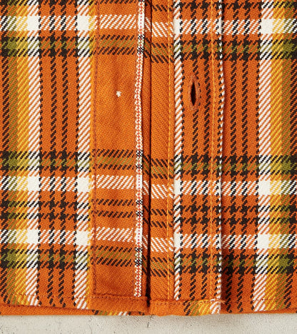 442-ORA - Work Shirt - 9oz Selvedge Flannel Orange Check