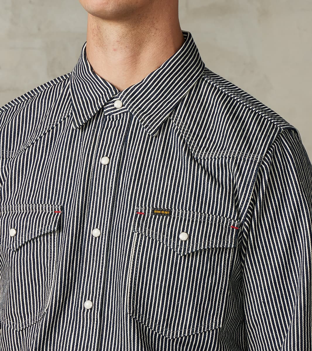 07-IND - Western - 12oz Indigo Hickory Stripe Twill