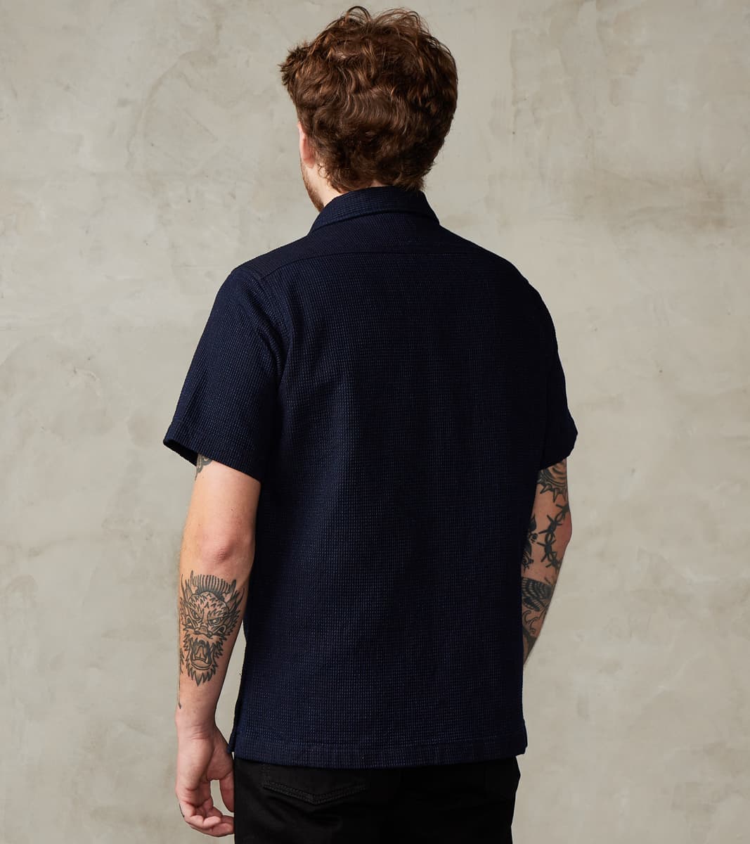 445-IND - Mechanic Short Sleeve Shirt - 10oz Indigo Dobby Cloth