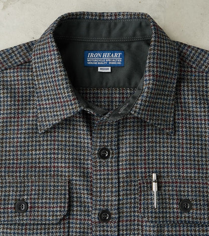 DR 434-PPT - CPO Shirt - Fox Brothers® Wool Antique Pewter Puppytooth Twill Flannel