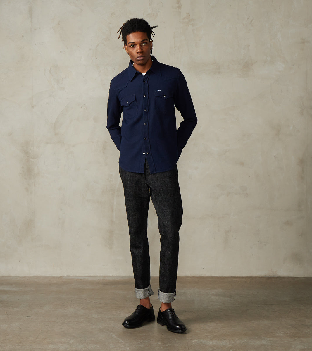 413-IND - Western - 5oz Selvedge Indigo Dobby Cloth