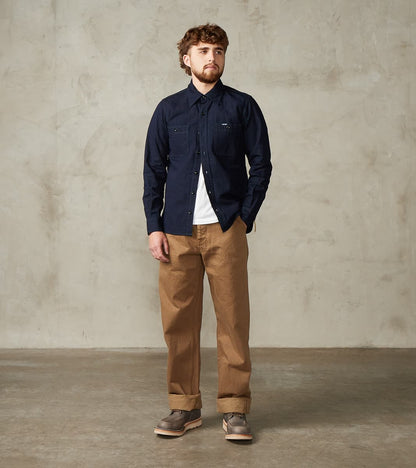 443-IND - Work Shirt - 7oz Indigo Cotton Linen Chambray
