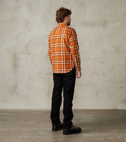 442-ORA - Work Shirt - 9oz Selvedge Flannel Orange Check