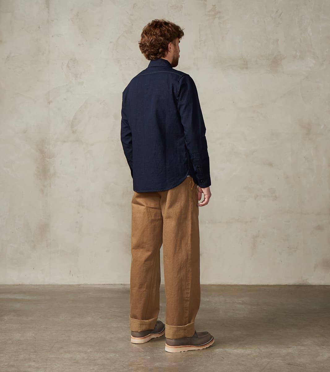 443-IND - Work Shirt - 7oz Indigo Cotton Linen Chambray