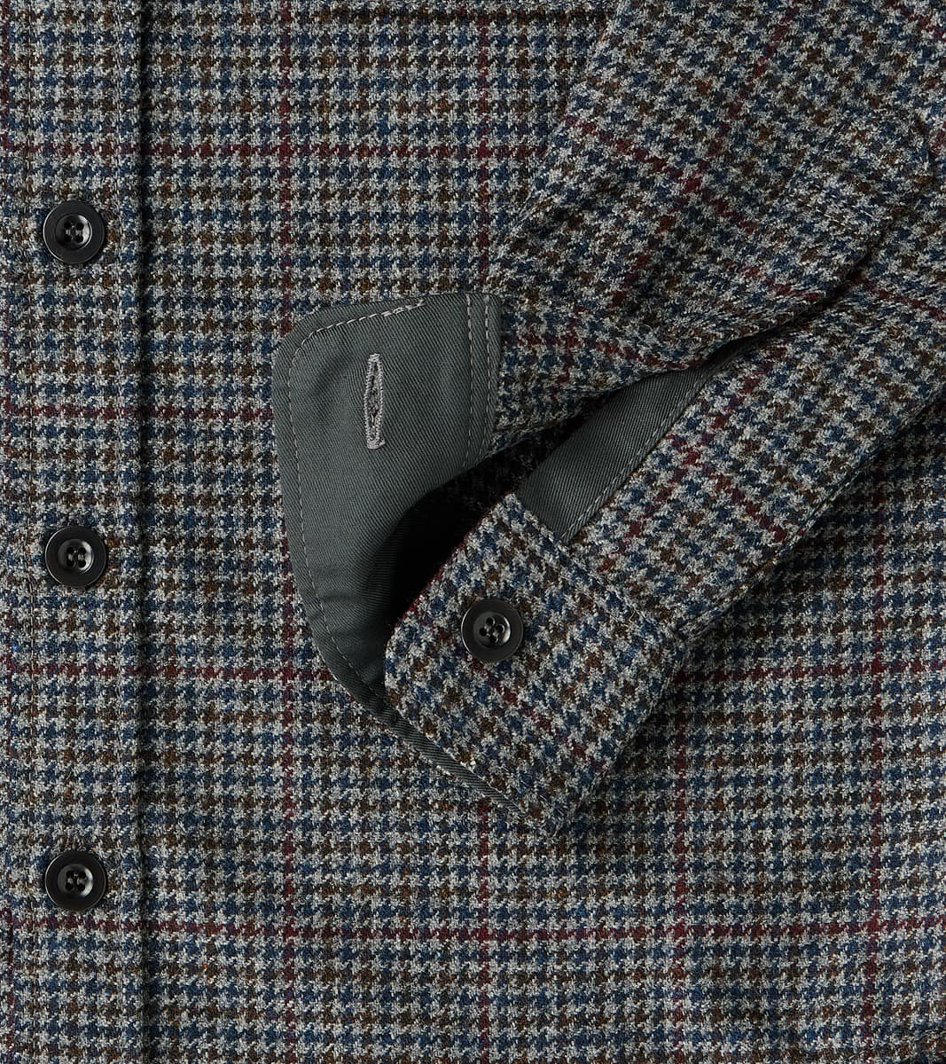 DR 434-PPT - CPO Shirt - Fox Brothers® Wool Antique Pewter Puppytooth Twill Flannel