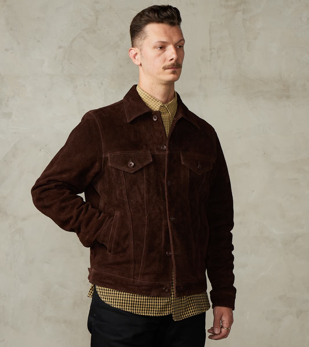 49J-BRN - Modified Type III - Brown Split Steer Roughout Leather
