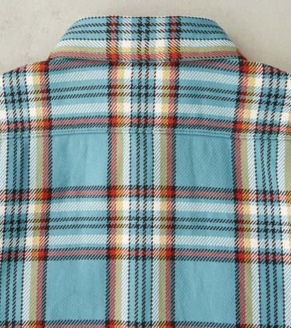 442-SAX - Work Shirt - 9oz Selvedge Flannel Sax Blue Check