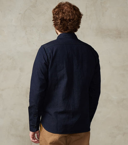 443-IND - Work Shirt - 7oz Indigo Cotton Linen Chambray