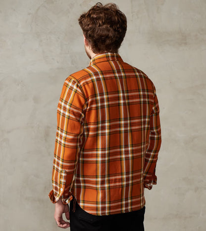 442-ORA - Work Shirt - 9oz Selvedge Flannel Orange Check