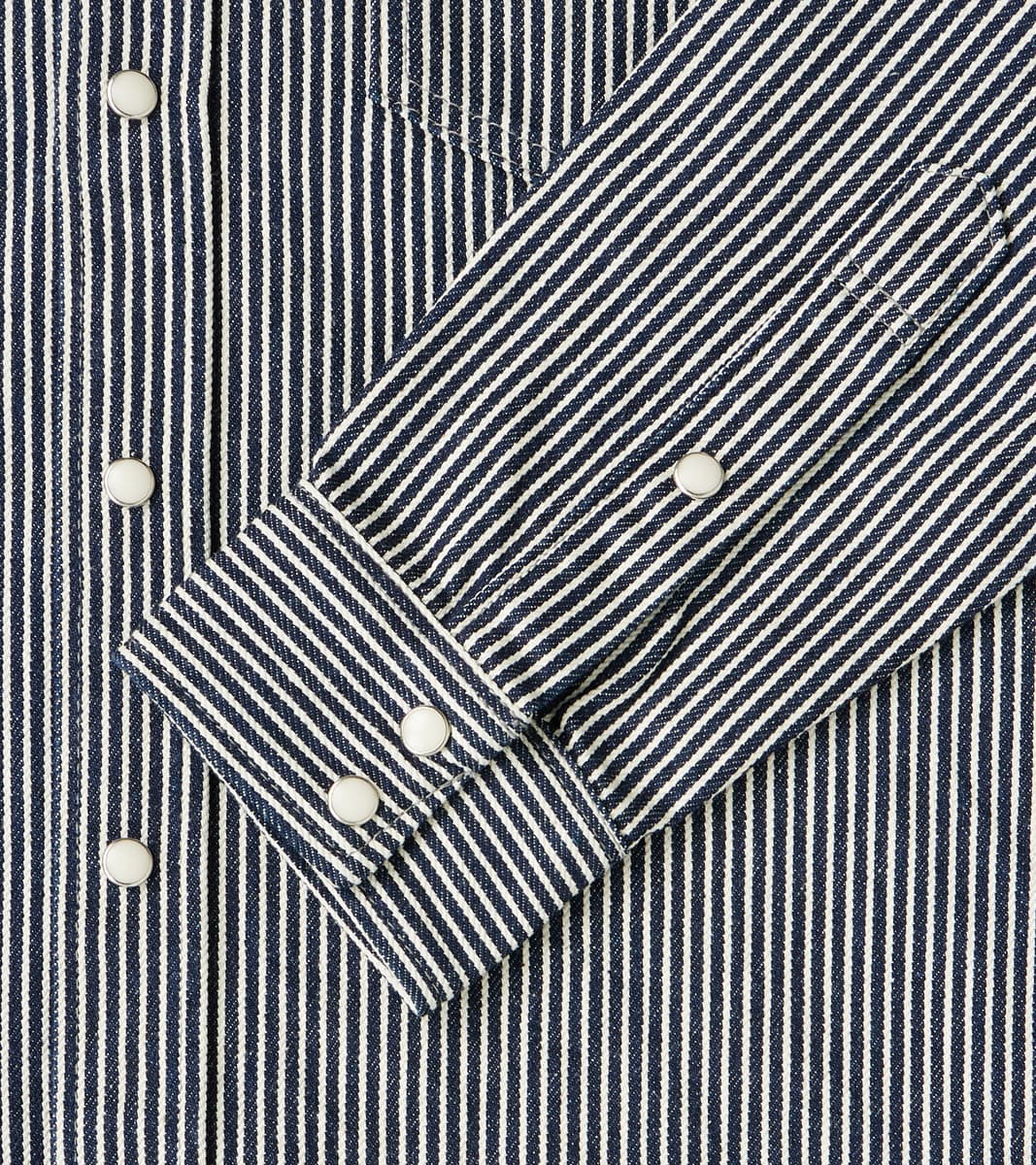 07-IND - Western - 12oz Indigo Hickory Stripe Twill
