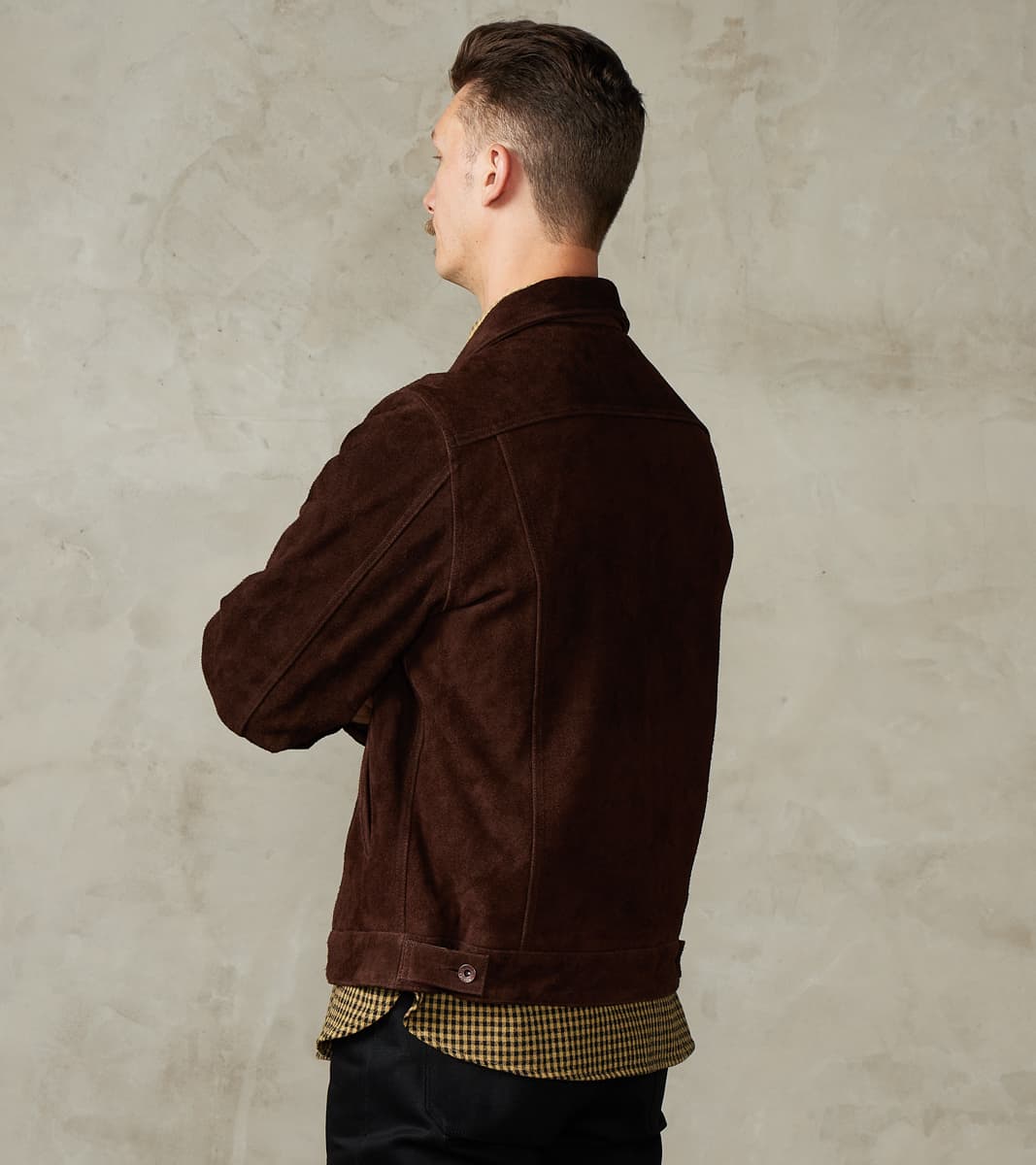 49J-BRN - Modified Type III - Brown Split Steer Roughout Leather