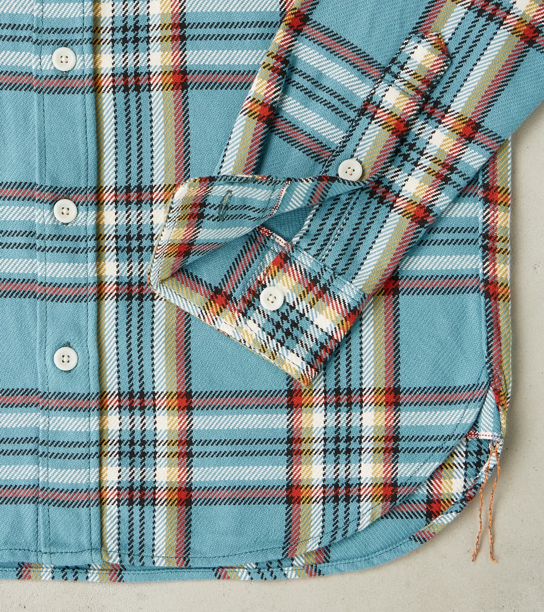 442-SAX - Work Shirt - 9oz Selvedge Flannel Sax Blue Check