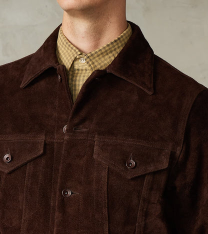 49J-BRN - Modified Type III - Brown Split Steer Roughout Leather