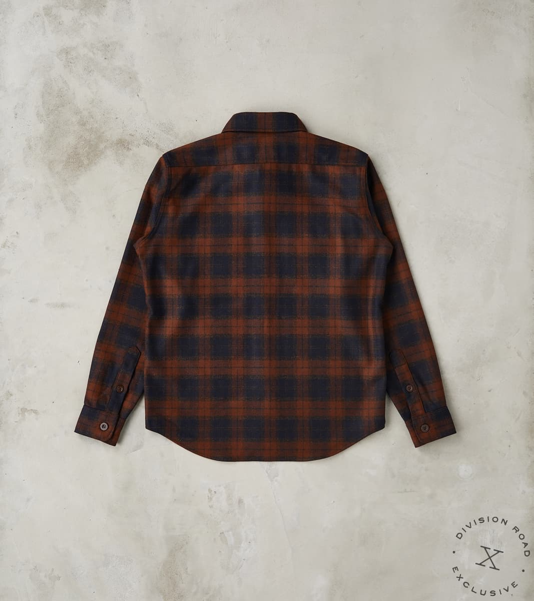DR 434-BOT - CPO Shirt - Fox Brothers® Wool Bottle Brown Admiral Check Twill Flannel