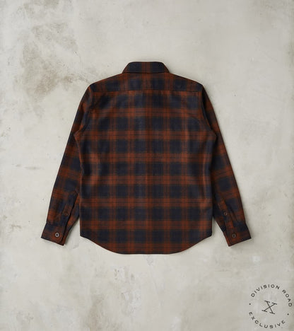 DR 434-BOT - CPO Shirt - Fox Brothers® Wool Bottle Brown Admiral Check Twill Flannel