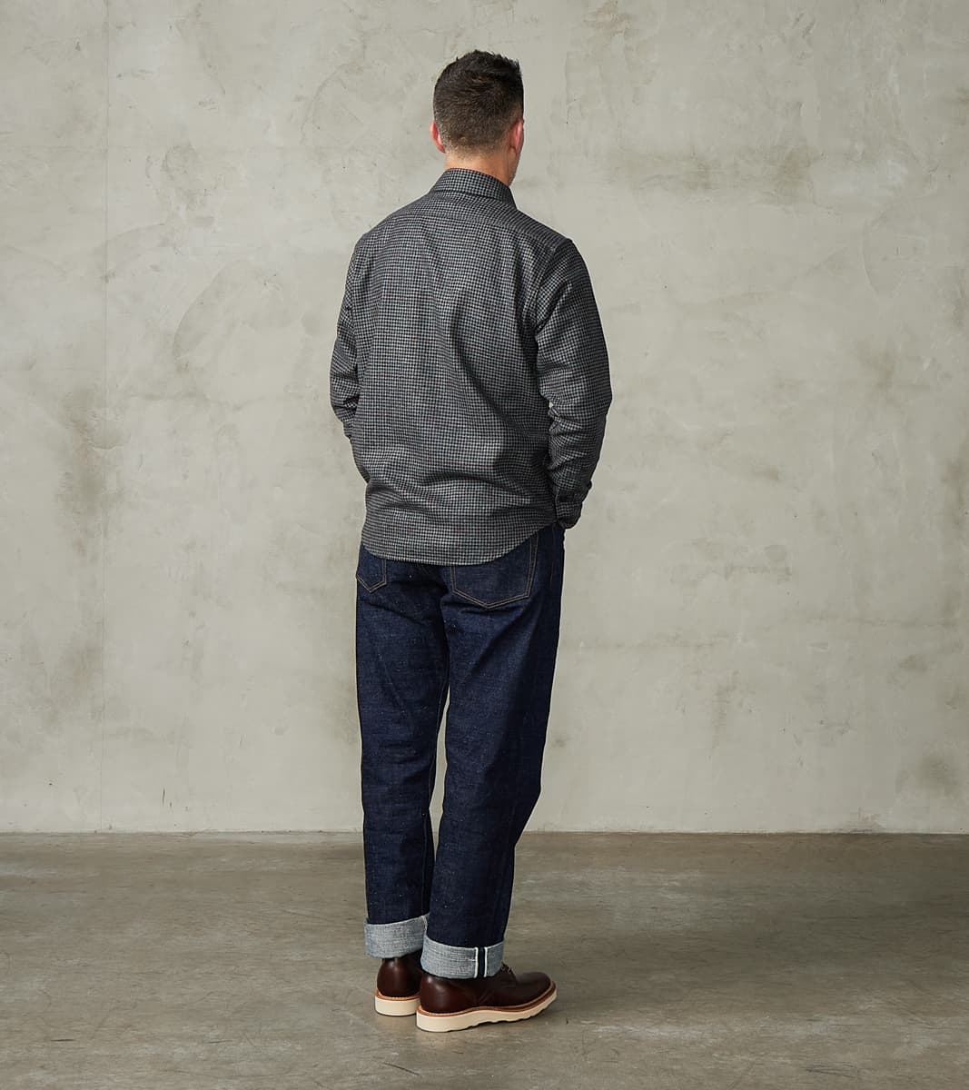 DR 434-PPT - CPO Shirt - Fox Brothers® Wool Antique Pewter Puppytooth Twill Flannel
