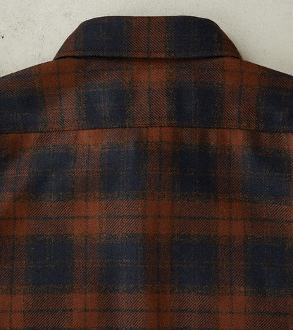 DR 434-BOT - CPO Shirt - Fox Brothers® Wool Bottle Brown Admiral Check Twill Flannel