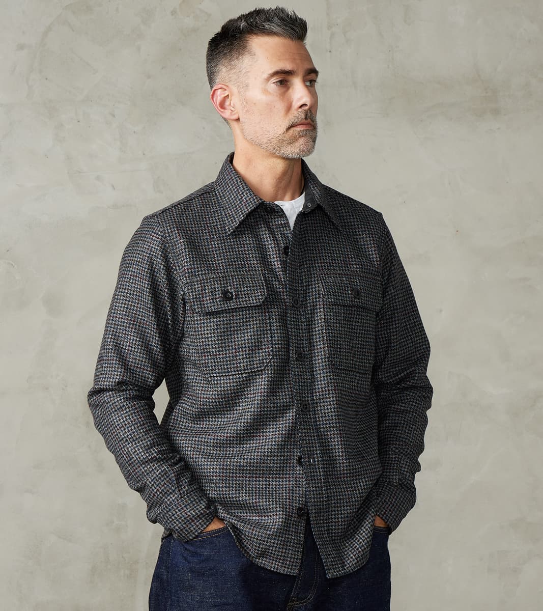 Iron Heart x Division Road 434-PPT - CPO Shirt - Fox Brothers® Wool An…