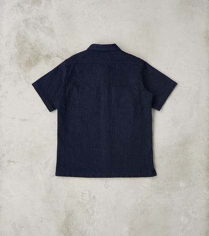445-IND - Mechanic Short Sleeve Shirt - 10oz Indigo Dobby Cloth