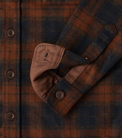 DR 434-BOT - CPO Shirt - Fox Brothers® Wool Bottle Brown Admiral Check Twill Flannel
