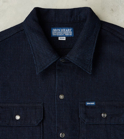445-IND - Mechanic Short Sleeve Shirt - 10oz Indigo Dobby Cloth