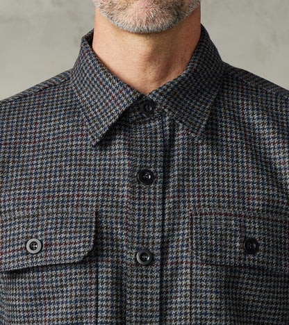 DR 434-PPT - CPO Shirt - Fox Brothers® Wool Antique Pewter Puppytooth Twill Flannel