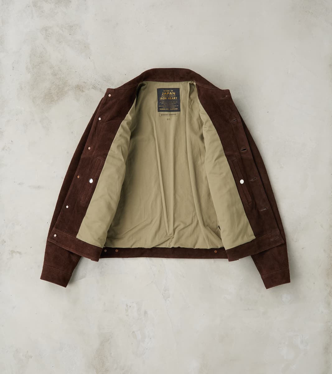 49J-BRN - Modified Type III - Brown Split Steer Roughout Leather