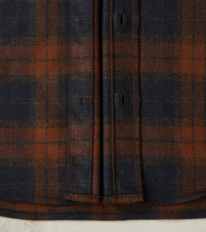 DR 434-BOT - CPO Shirt - Fox Brothers® Wool Bottle Brown Admiral Check Twill Flannel