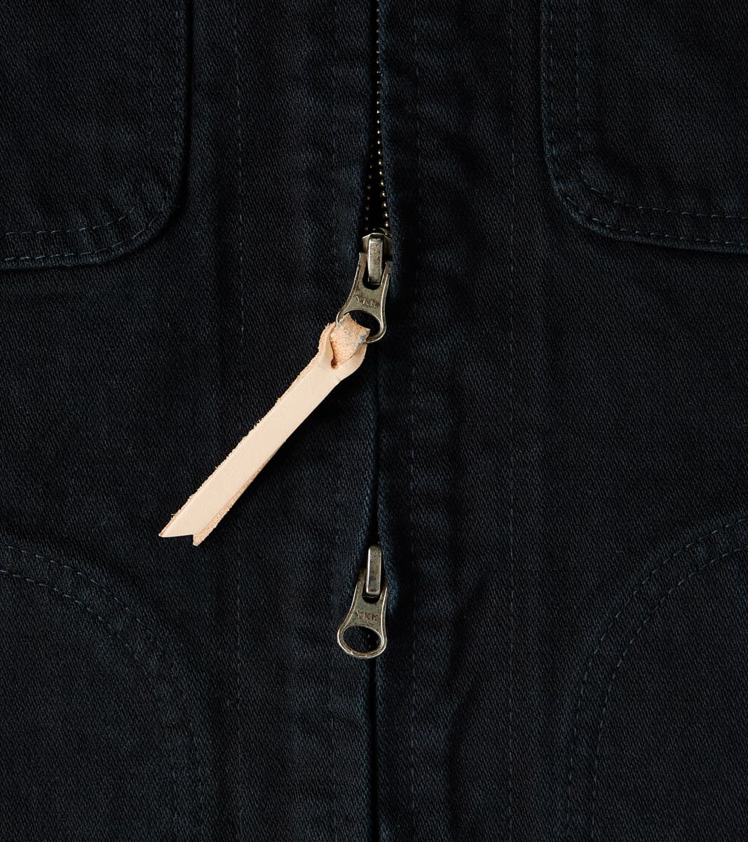 123J-OD - Work Jacket - 14oz Indigo Overdyed Black Broken Twill Selvedge Denim