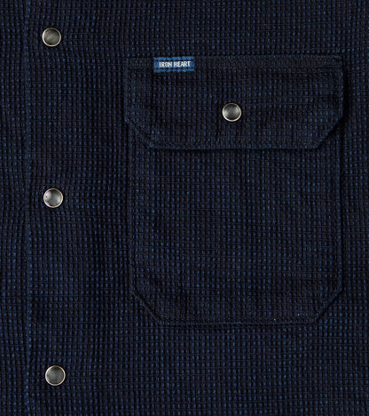 445-IND - Mechanic Short Sleeve Shirt - 10oz Indigo Dobby Cloth