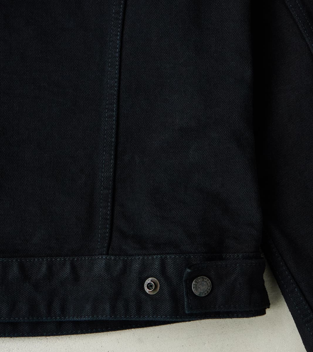 123J-OD - Work Jacket - 14oz Indigo Overdyed Black Broken Twill Selvedge Denim