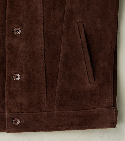 49J-BRN - Modified Type III - Brown Split Steer Roughout Leather