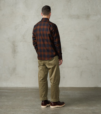 DR 434-BOT - CPO Shirt - Fox Brothers® Wool Bottle Brown Admiral Check Twill Flannel