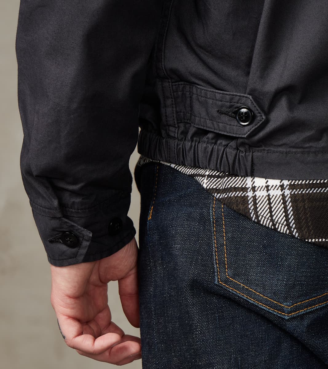 165J-BLK - Drizzler Jacket -  6.2oz Black Serge Twill