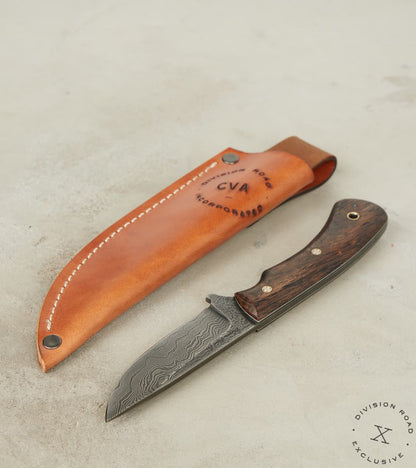 The Fields Artisan Handmade Damascus Steel & Blackened Red Oak Explorer