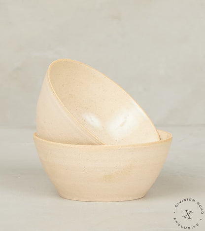 The Fields Artisan Hand Thrown Stoneware Everyday Bowl - Sandstone & Graphite